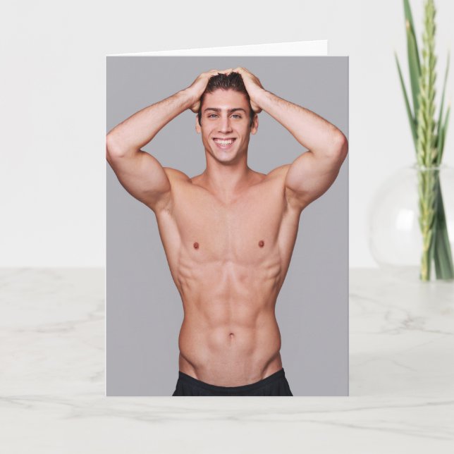 Sculptured Smile Hot Guy Greetings Card Karte (Vorderseite)