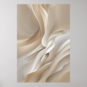 Sculpturierte beige abstrakte Kunst Poster