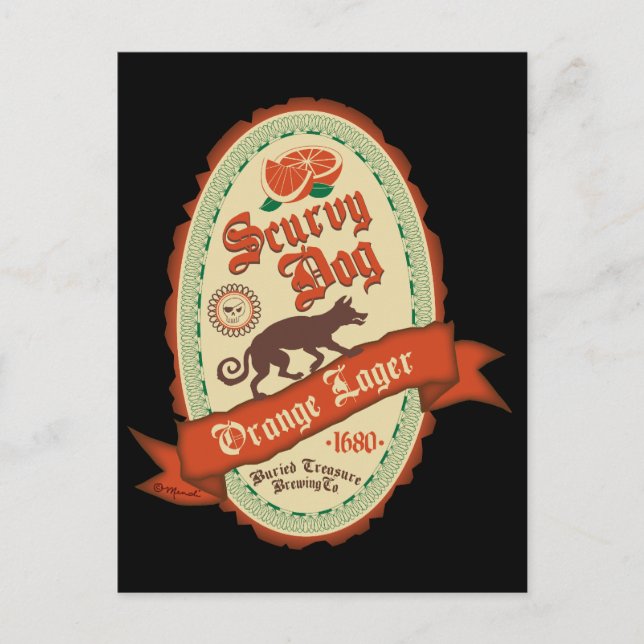 Scurvy Dog Orange Lager Postkarte (Vorderseite)