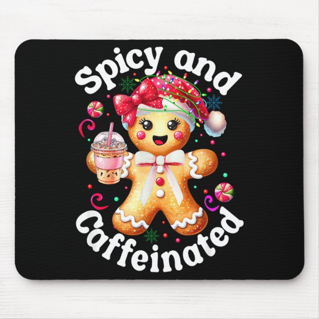 Scy And Caffeinated Coffee Cute Gingerbread Christ Mousepad (Vorne)