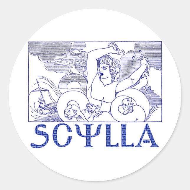 Scylla Runder Aufkleber (Vorderseite)
