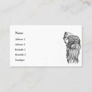 Scythe man - The Death, Grimm Sensenmann Business  Visitenkarte