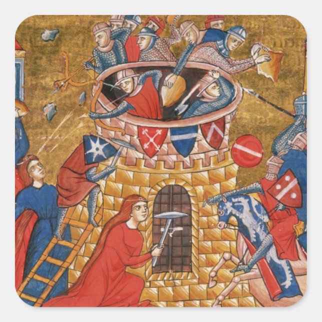 Scythische Frauen belästigen ihre Feinde Quadratischer Aufkleber (Vorderseite)