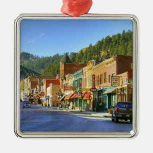 SD, Deadwood, Historic Gold Mining town Silbernes Ornament