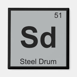 Sd - Steel Drum Musik Chemie Periodensystem Magnet
