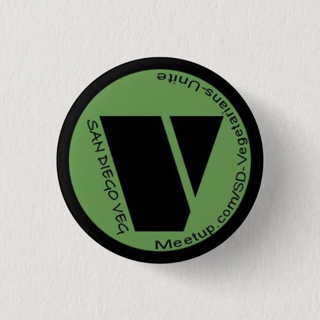 Sd-Vegetarier vereinigen! Knopf Button (Vorderseite)