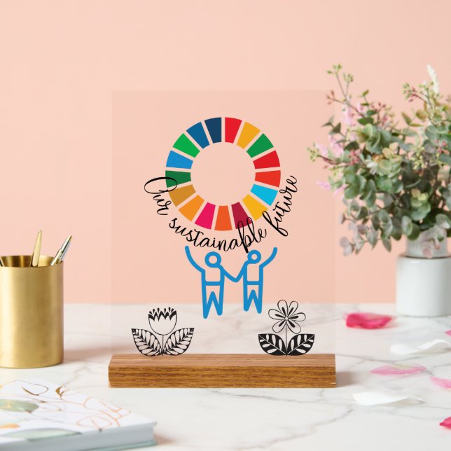 SDG Executive Desk Sign- ESG Office Motivator Acrylschild (Hochzeit)