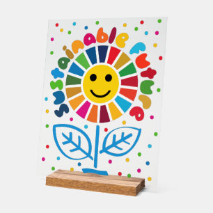 SDG Führungskraft Desk Sign - ESG Office Motivator Acrylschild