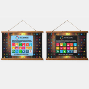 SDG Wall Art for Classrooms Corporate Office Rooms Wandteppich Mit Holzrahmen