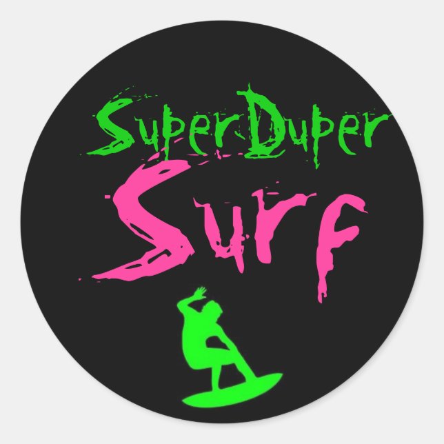 sds, SuperDuper, Surf Runder Aufkleber (Vorderseite)