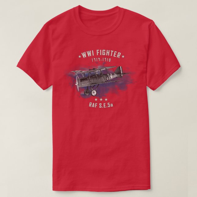 SE5a RAF WWI-Kampfflugzeug T-Shirt (Design vorne)