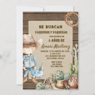 Se Buscan Wollte spanischen Western Cowboy Birthda Einladung