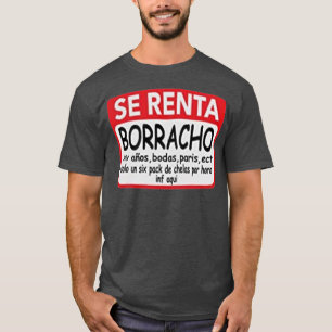 Se Renta Borracho Mens Graphic Funny Spanisch T-Shirt