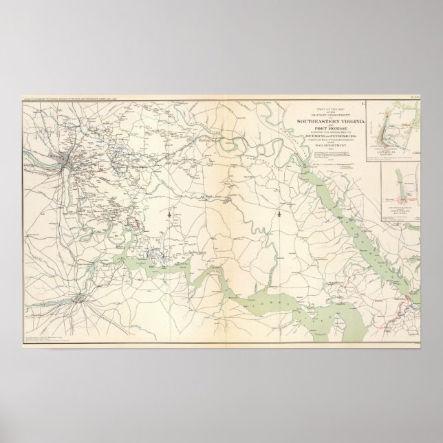 SE Virginia, Ft Monroe, Annäherung an Richmond Poster (Vorne)