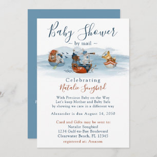 Sea Adventures Nautical Baby Shower by Mail Einladung