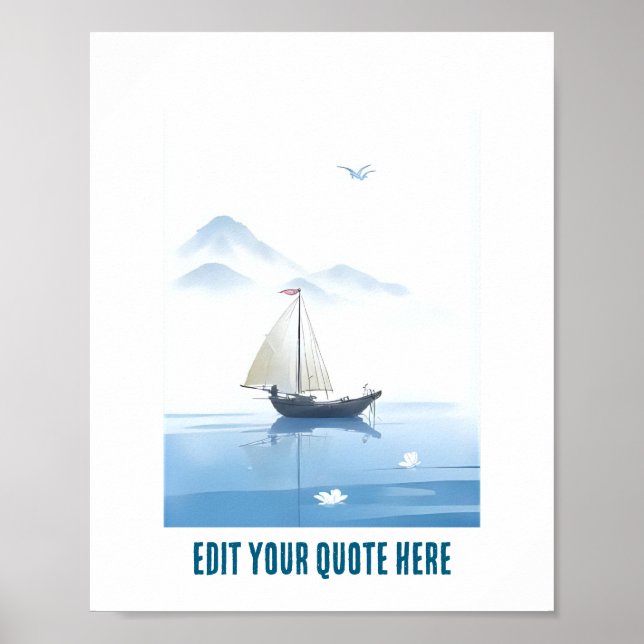 Sea and ship Customizable poster (Vorne)