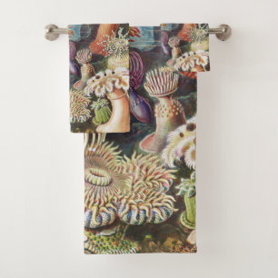 Sea Anemones, Actiniae Seeanemonen Ernst Haeckel Badhandtuch Set