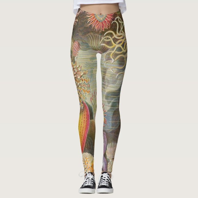 Sea Anenomes von Ernst Haeckel Leggings (Vorderseite)