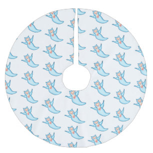 Sea angel cartoon illustriert polyester weihnachtsbaumdecke