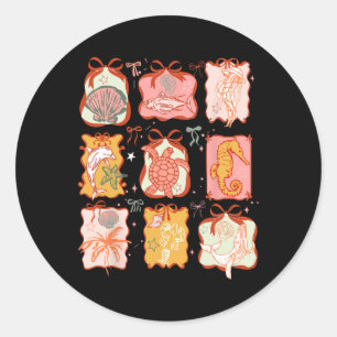 Sea Animal Coquette Bow Sommerurlaub Hawaii Bea Runder Aufkleber