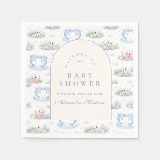 Sea Animals Elegant Arch Baby Shower Serviette