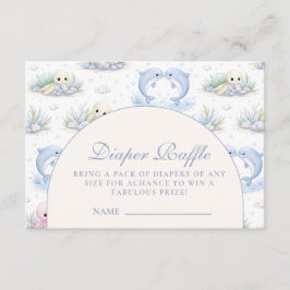 Sea Animals Elegant Arch Diapper Raffle Begleitkarte