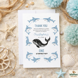 Sea Animals Shark 1st Birthday | Under the Sea Dankeskarte