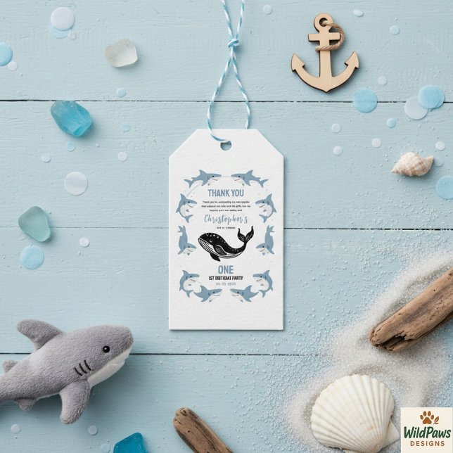 Sea Animals Shark 1st Birthday | Under the Sea Geschenkanhänger (Sea Animals Shark 1st Birthday | Under the Sea Gift Tags
)