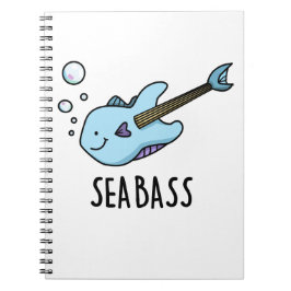 Sea Bass Funny Bass Guitar Fish Puff Notizblock