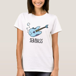 Sea Bass Funny Bass Guitar Fish Puff T-Shirt