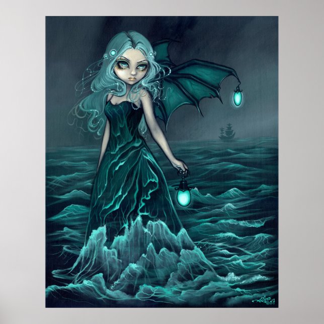 Sea Beacon Gothic Sea Fee Kunst, Dichtung und Musi Poster (Vorne)