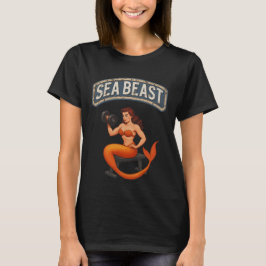 Sea Beast Gym Mermaid | Retro Pin-Up Activewear  T-Shirt