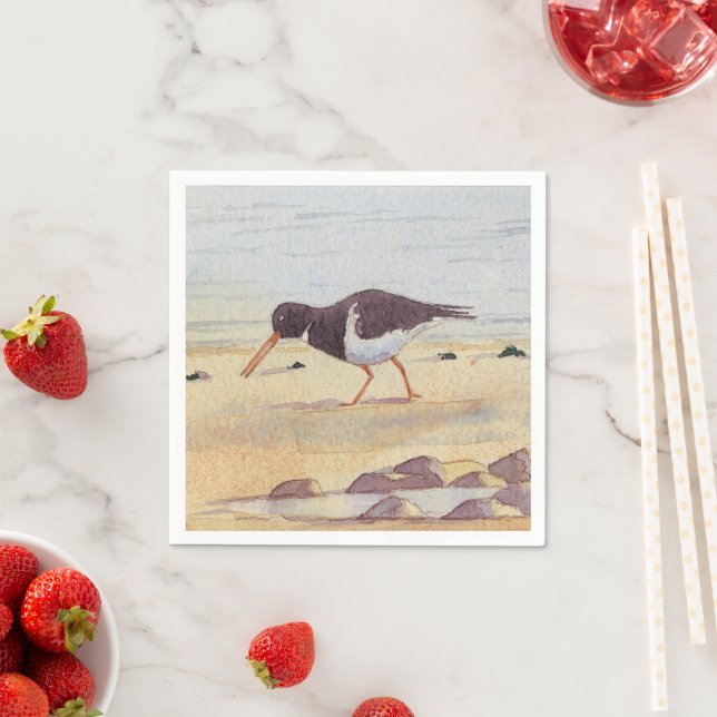 Sea Bird Oystercatcher Beach Wildlife Paper Napole Serviette (Beispiel)