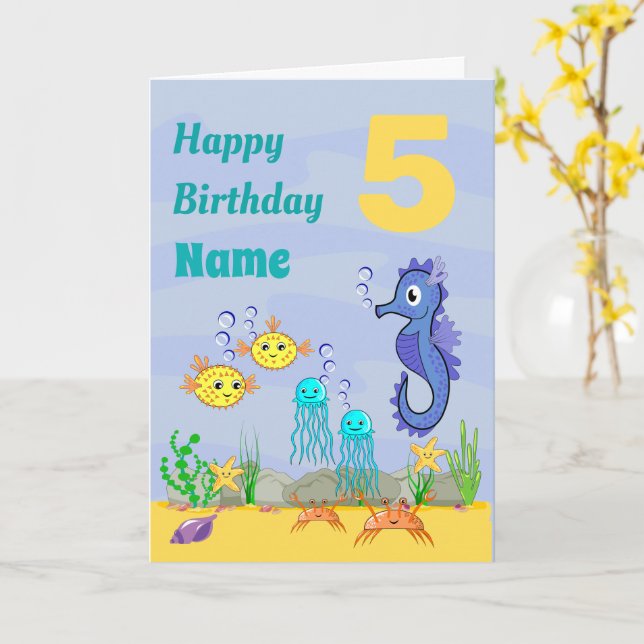Sea Birthday Faltkarte Karte (Gelbe Blume)