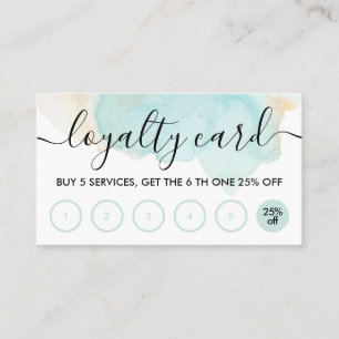 Sea Blue Aquamarin Simple Ombre Loyalty Bakery Visitenkarte