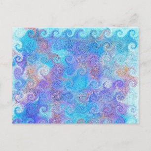Sea Blue Curls Postkarte