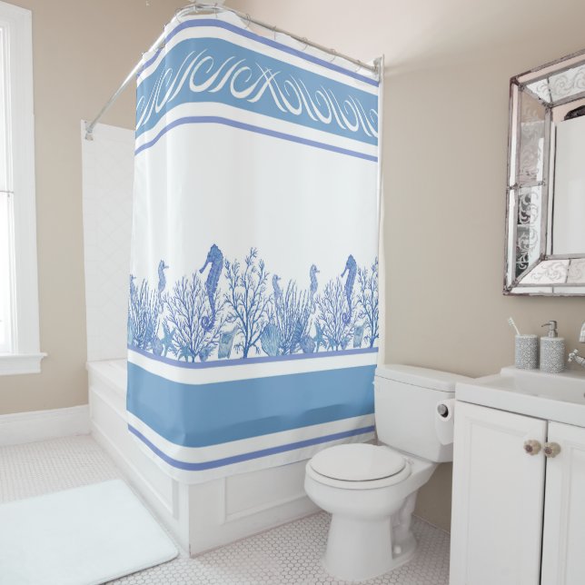 Sea Blue Design Duschvorhang (Beispiel)