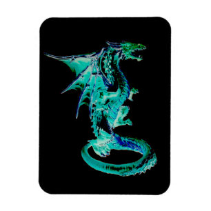 Sea Blue Dragon Vertikal Flexible Foto Magnet