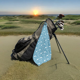 Sea Blue Golf Stick Ball Golfhandtuch