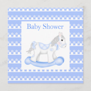 Sea Blue Pony Baby Dusche Einladung