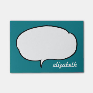 Sea Blue Talk Blase Blase Personalisiert Name Post-it Klebezettel