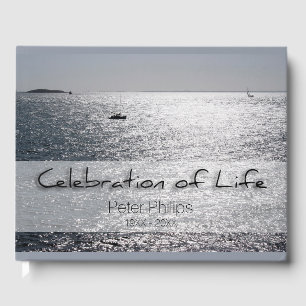 Sea Boat Celebration of Life Funeral Guest Book Gästebuch