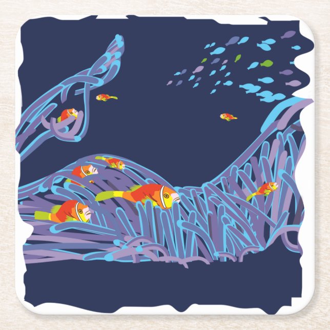 Sea bottom rechteckiger pappuntersetzer (Vorderseite)