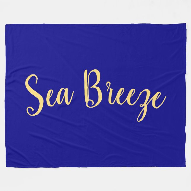 SEA BREEZE Elegant Royal Navy Blue Background Fleecedecke (Vorderseite (Horizontal))