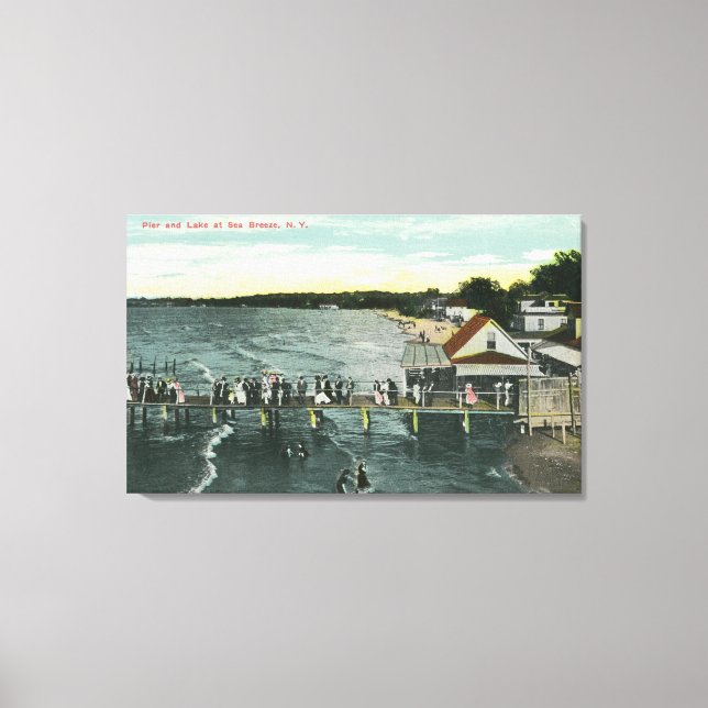 Sea Breeze Pier und Lake Scene Leinwanddruck (Vorderseite)
