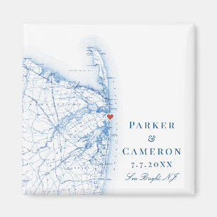 Sea Bright New Jersey Karte Elegante Wedding Favor Magnet