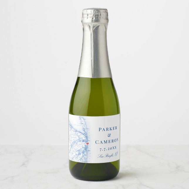 Sea Bright New Jersey Karte Wedding Champagne Mini (Vorderseite)