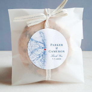 Sea Bright New Jersey Map Gastgeschenk Hochzeit Runder Aufkleber