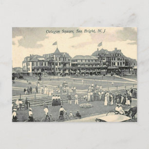 Sea Bright NJ Ansicht von Octagon Square Reprodukt Postkarte