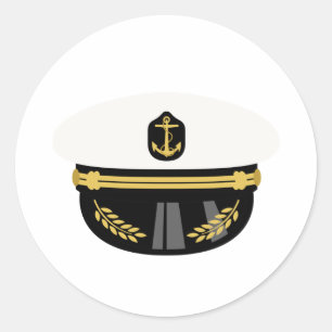 Sea Captain Hat Runder Aufkleber